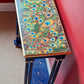 "Peacock Blues” Console Table with Drawers and Shelf