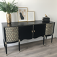 strongbow sideboard in black and vintage gold