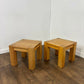Modern Pair Of Solid Oak Side Tables / Lamp Tables