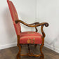 Victorian Style Reproduction Mahogany Upholstered Armchair