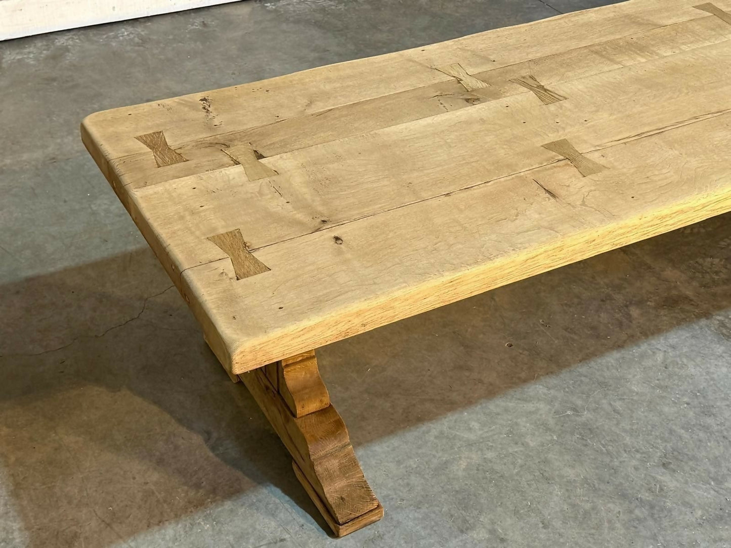 Stunning Large French Bleached Oak Farmhouse Dining Table