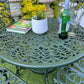 Ornate Vintage Green Patio Set With 4 Chairs