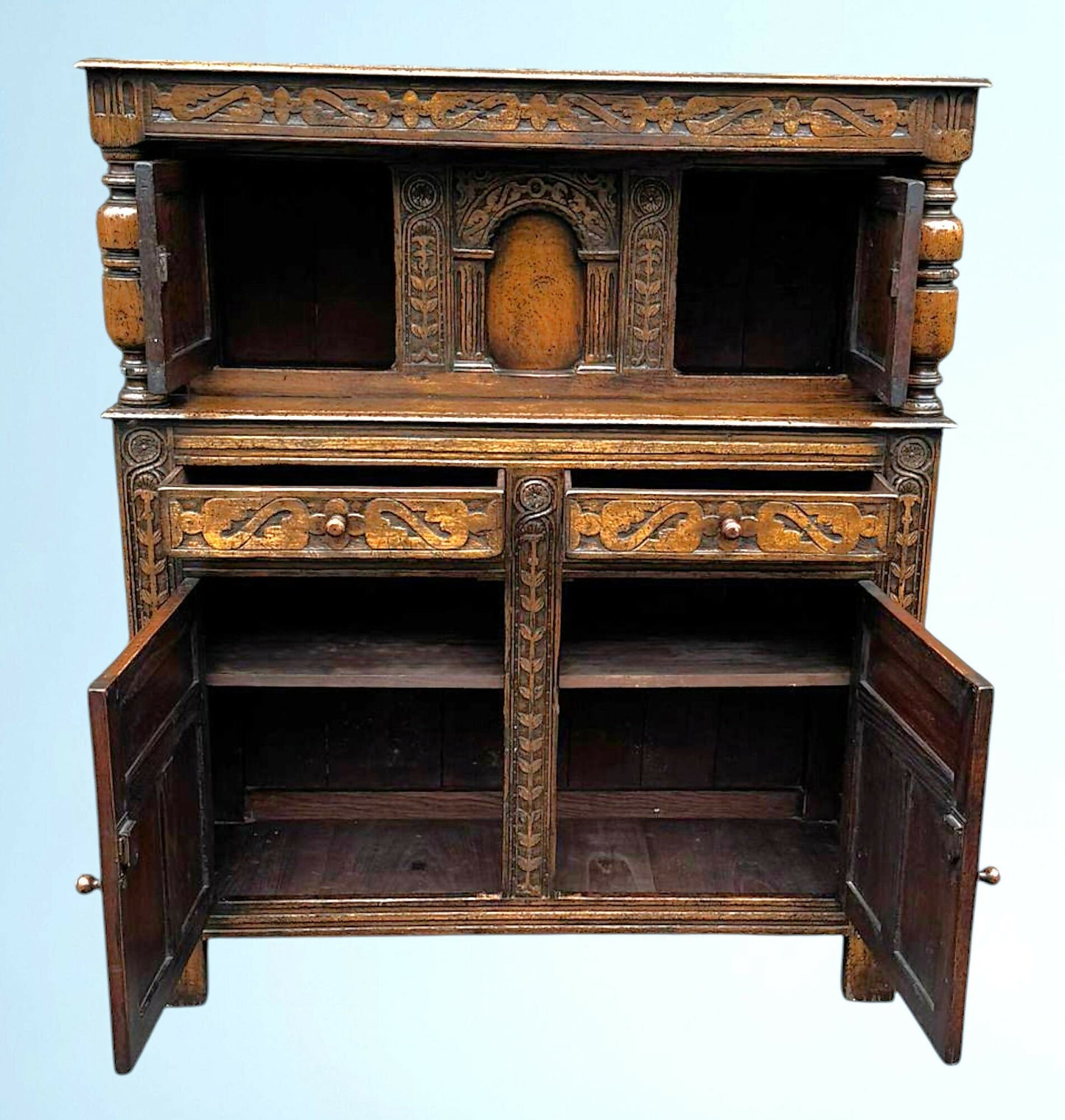 Carved Oak Court Cupboard / Sideboard