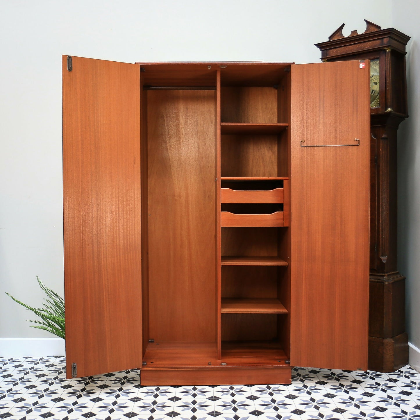 G Plan Fresco Teak Wardrobe with Shelves and Drawers 1979