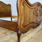 Bed Vintage French Louis XVI Oak Double Bed Frame Carved Headboard LOT 6375