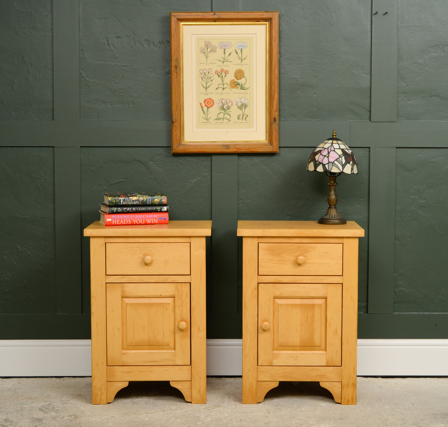 Pair Pine Bedside Tables - Modern