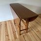 Vintage Mid Century Teak Drop Leaf Table Formica Circular Dining Table