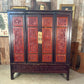 Antique Chinese Marriage Wardrobe Cabinet Triple Cupboard, C 1860