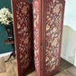 Vintage Fabric Covered Three Fold Dressing Screenb