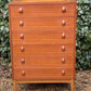 Vintage Tallboy Mid Century Danish Teak Dresser Chest Of Drawers