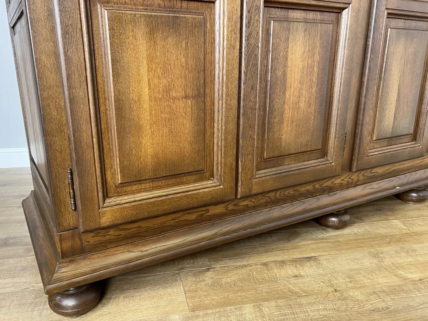 Wardrobe Vintage French Style Oak Four Door Carved Armoire LOT 4978