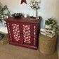 Cabinet Refinished in Red with Floral Decoupage