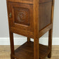 Bedside Table Antique French Style Marble Top Oak Cabinet Nightstand LOT 6244