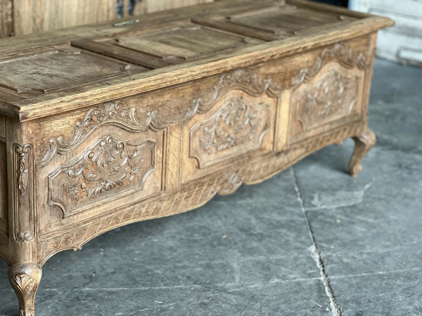 Pretty French Oak Coffer, 1800s