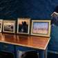 Vintage Set of x4 Desert/Eastern Oil Paintings, Gold Framed, Signed by Same Artist