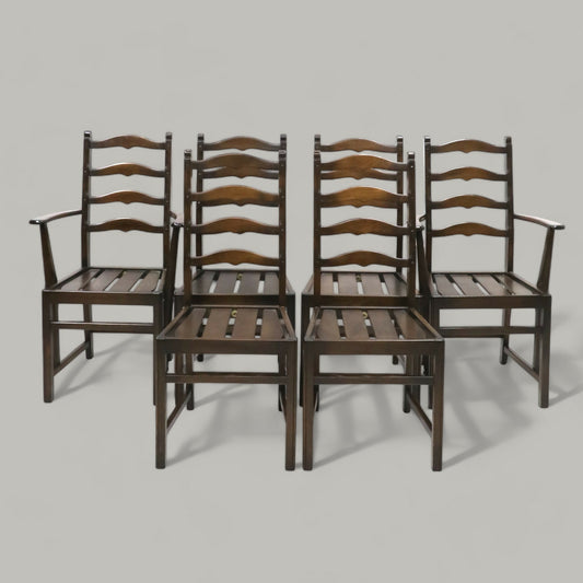 6 Ercol Dining Chairs Ladderback In Dark Finish FREE Nationwide Delivery*. SBR9528/0509D