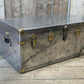 Aluminium and brass vintage travel trunk