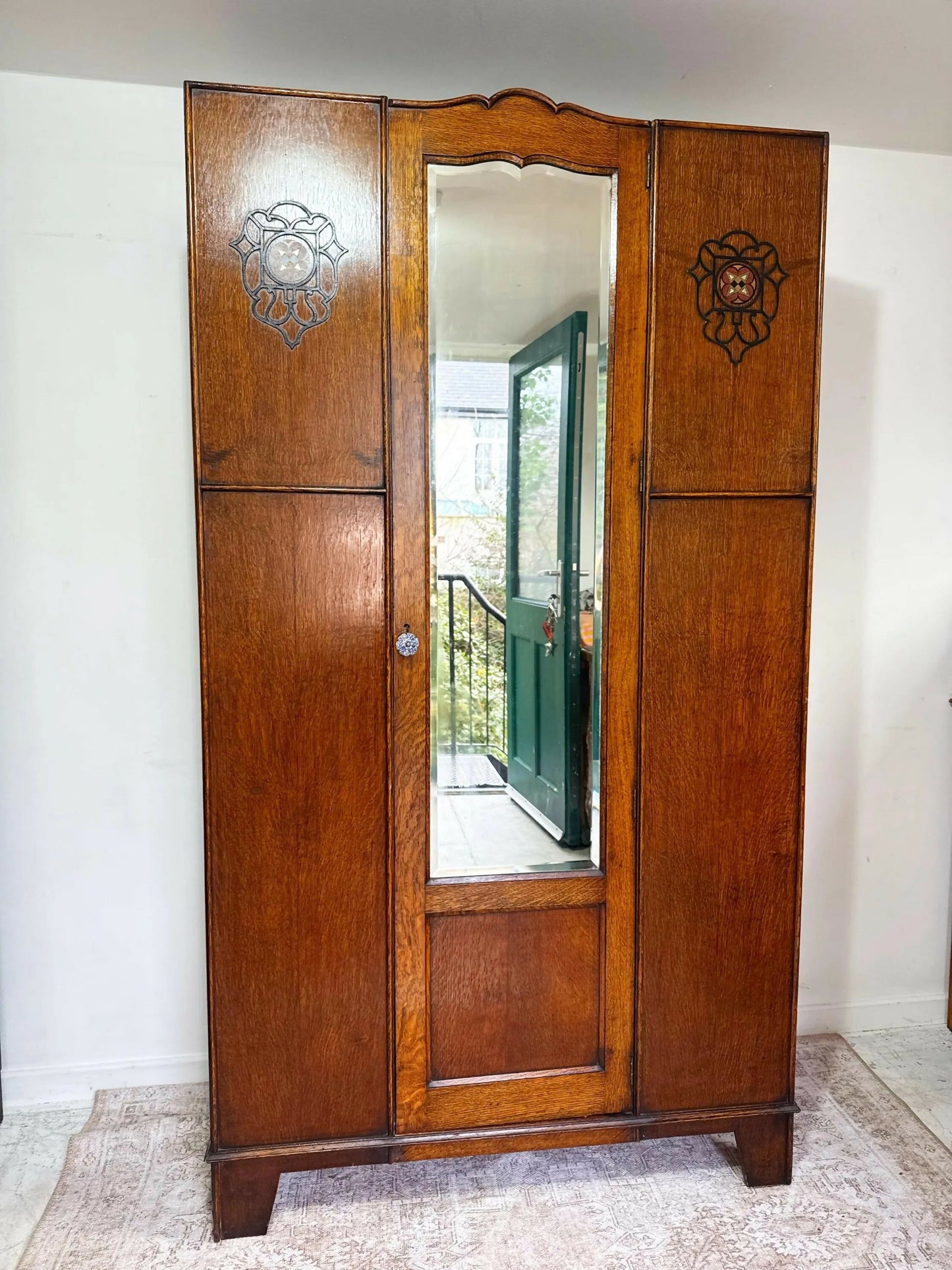 Mid century retro vintage art deco wardrobe mirror