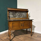 Antique Framed Oak Washstand with Marble Top & Back4