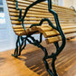 Cast Iron Garden Bench Seat Chair Oak Wood