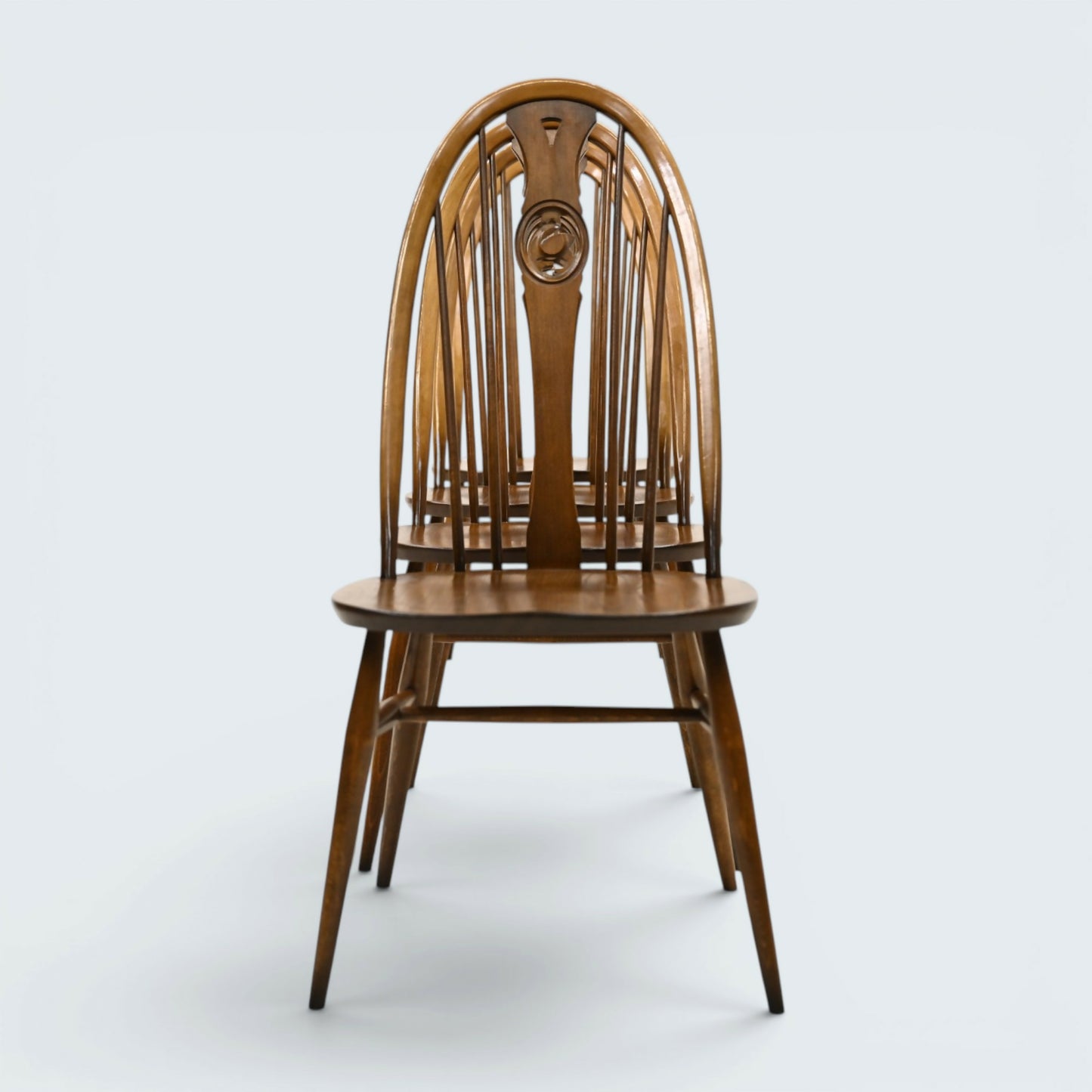 4 Ercol Windsor Swan Bow Back Dining Chairs Golden Dawn EXC FREE UK Delivery *