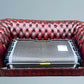 English Leather Chesterfield Sofa Bed / Settee