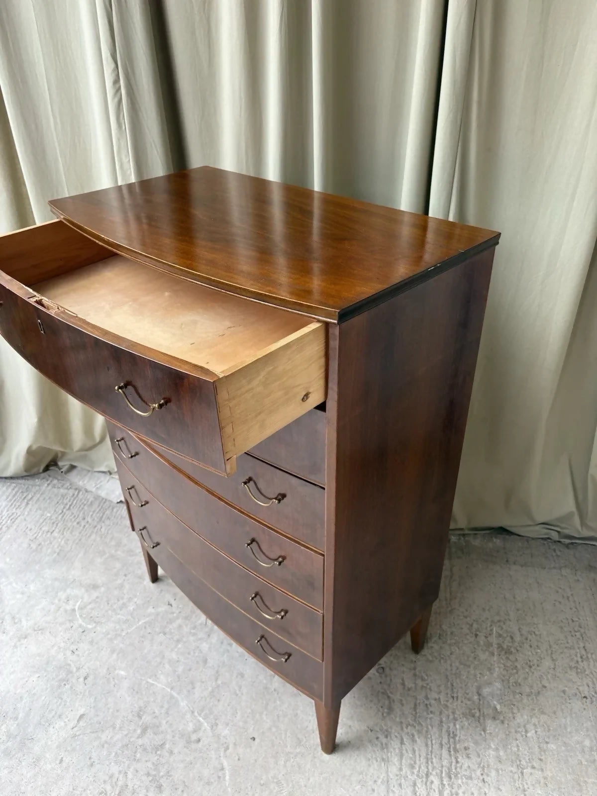 Vintage Tallboy Early Mid Century Chest Of Drawers Retro Scandi Danish R1207