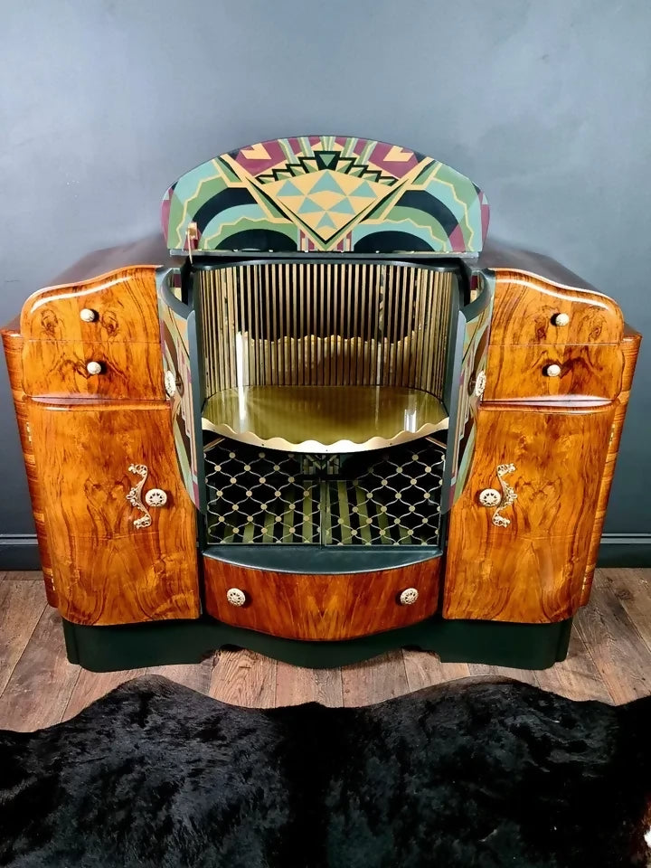 VINTAGE ART DECO DRINKS COCKTAIL CABINET - Fully Restored