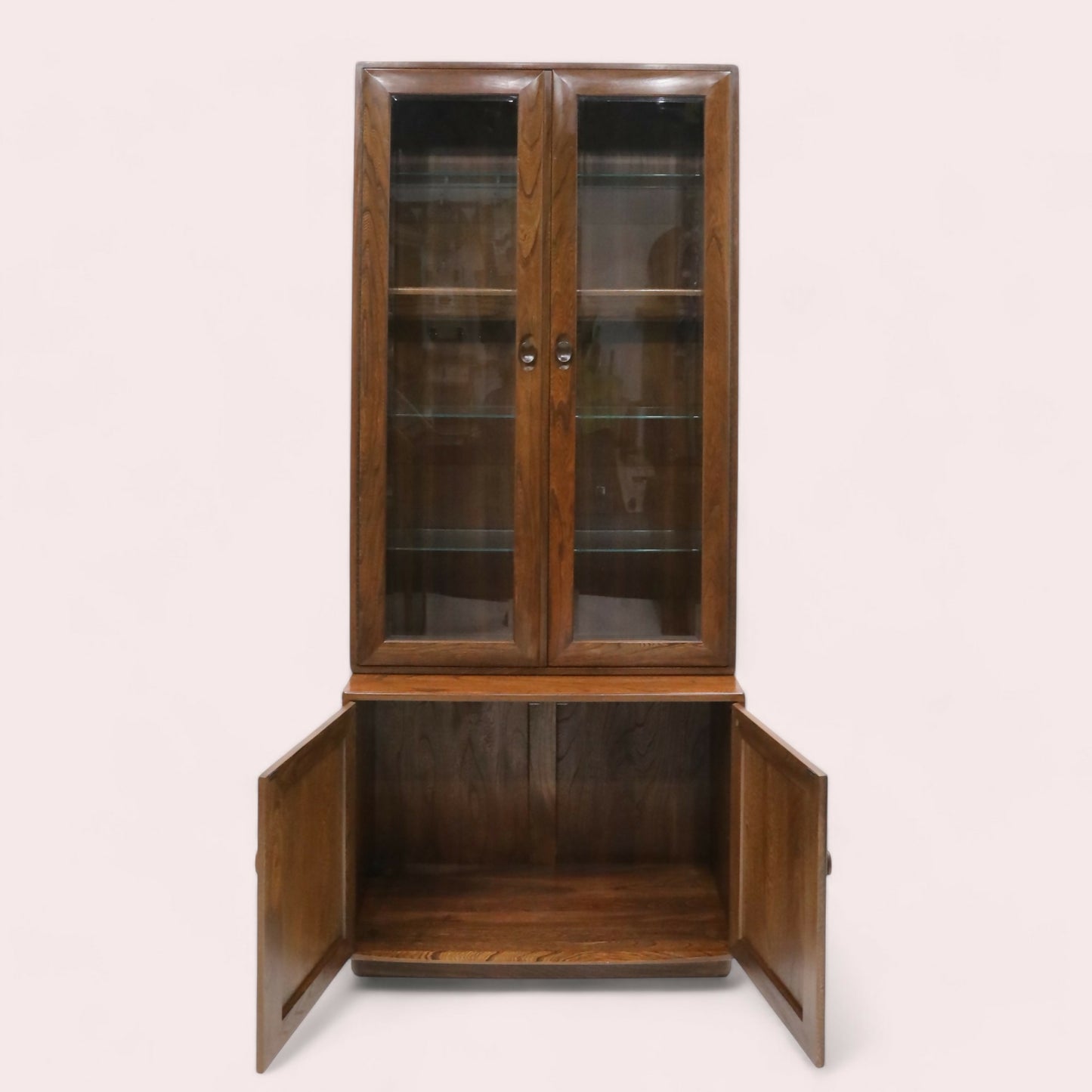 Ercol Tall Narrow Cupboard Display Cabinet Fruitwood Finish FREE UK* Delivery. SBR9628/0710D