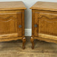 Pair of Bedside Tables Vintage French Louis Oak Nightstands Cabinets LOT 6295