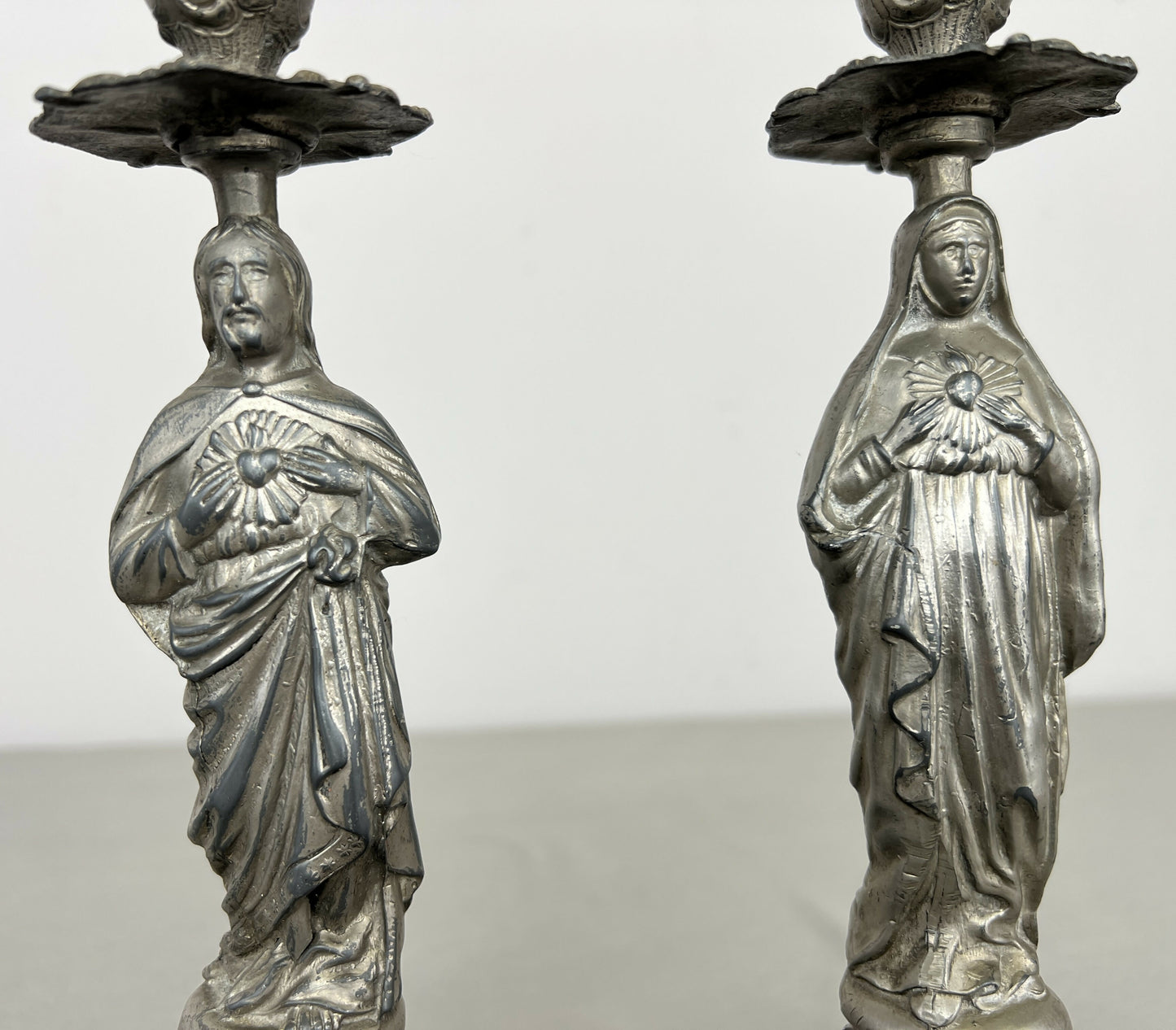 Pair of Candle Holders Vintage French Style Figural Design Candlesticks LOT 6471