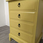 Profesionally Sprayed 2 X yellow Stag Minstrel 4 Drawer Bedside Tables (pair)