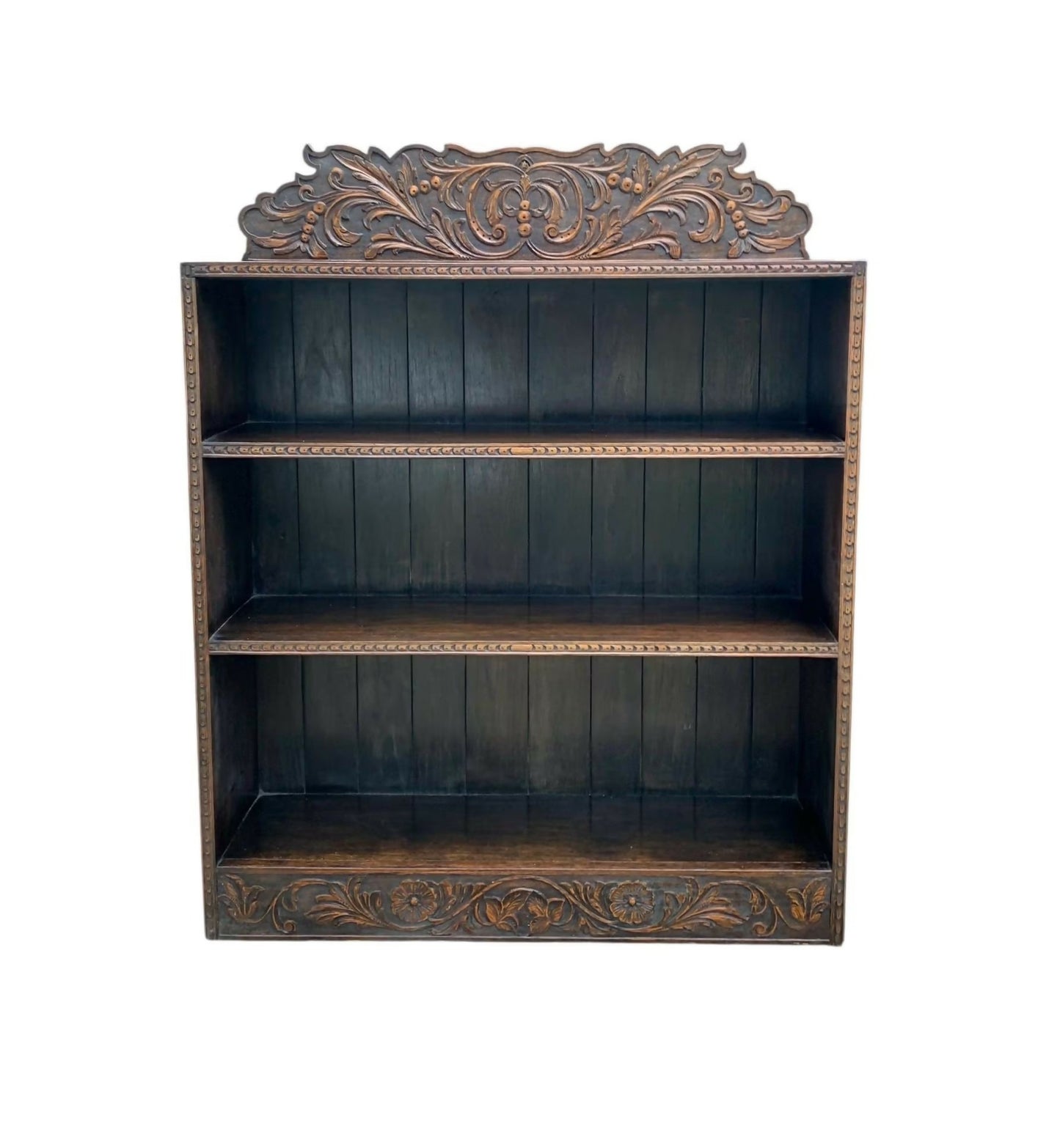 Impressive Mid-19th Century Oak Open Bookcase