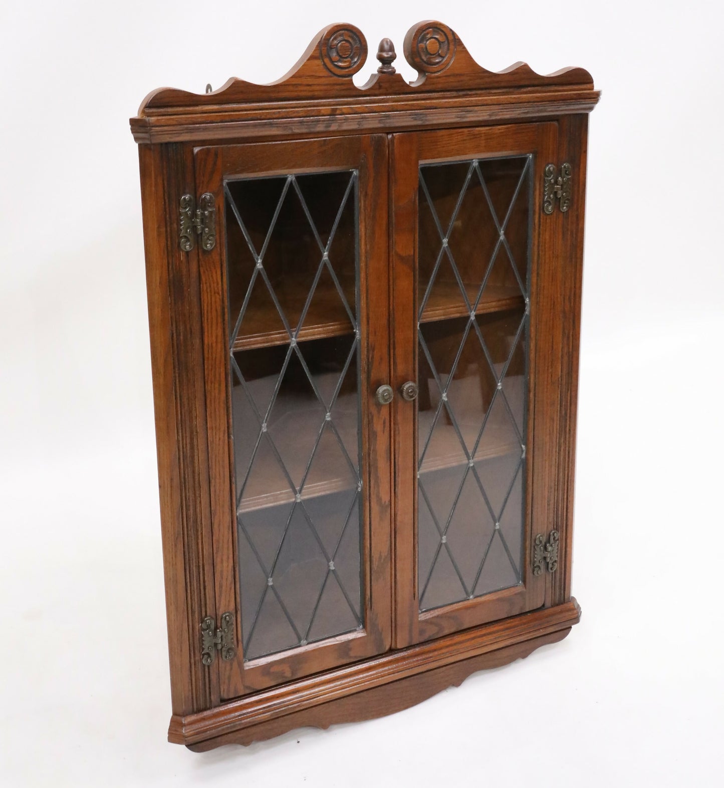 Old Charm Oak Hanging Corner Display Cabinet in Tudor Brown FREE UK Delivery. SBR9519/0309D