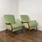 Vintage Pair of Parker Knoll Light Green Upholstered Armchairs – Model PK 749-1014