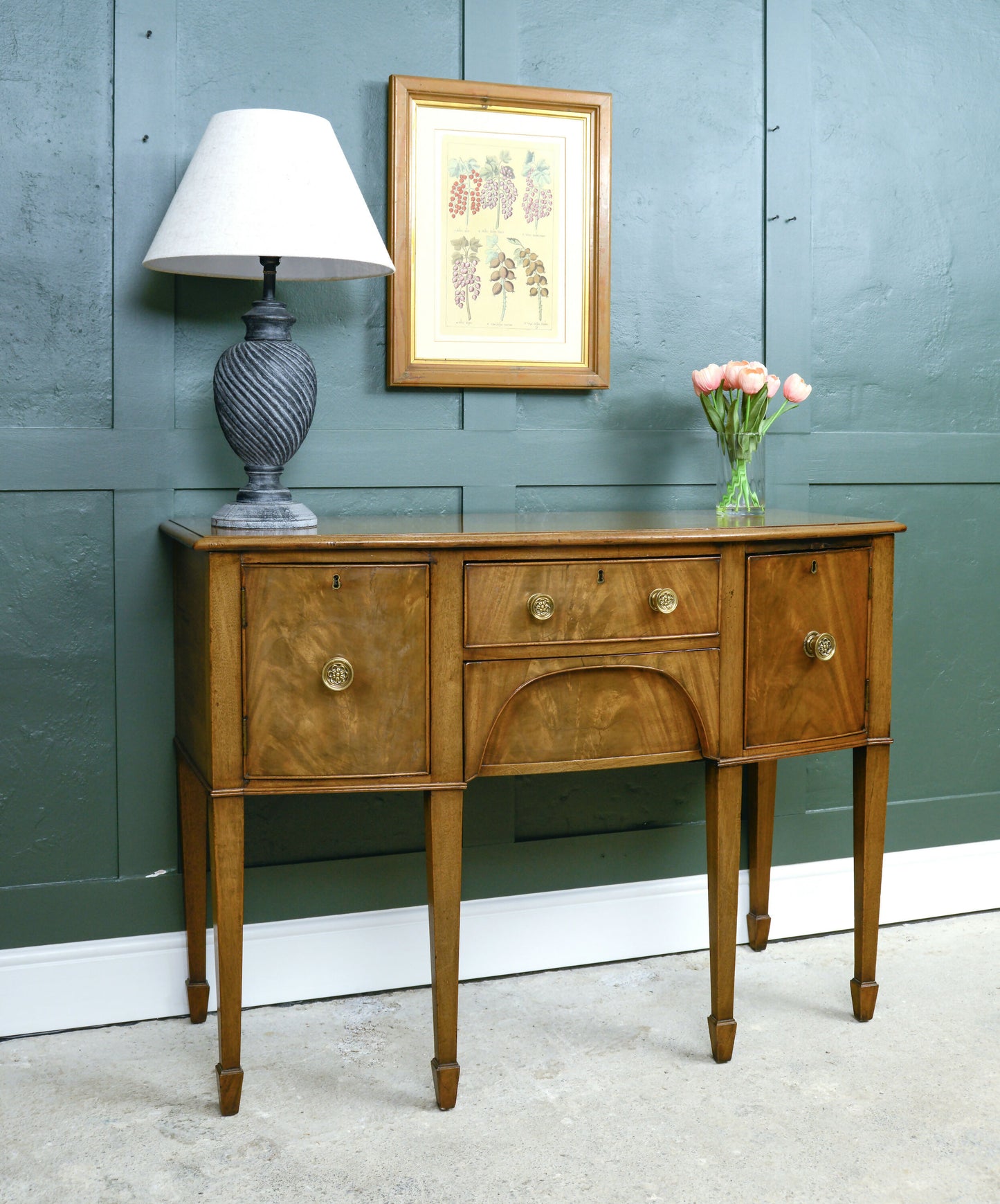 Georgian Bow Fronted Sideboard - Satinwood or Walnut
