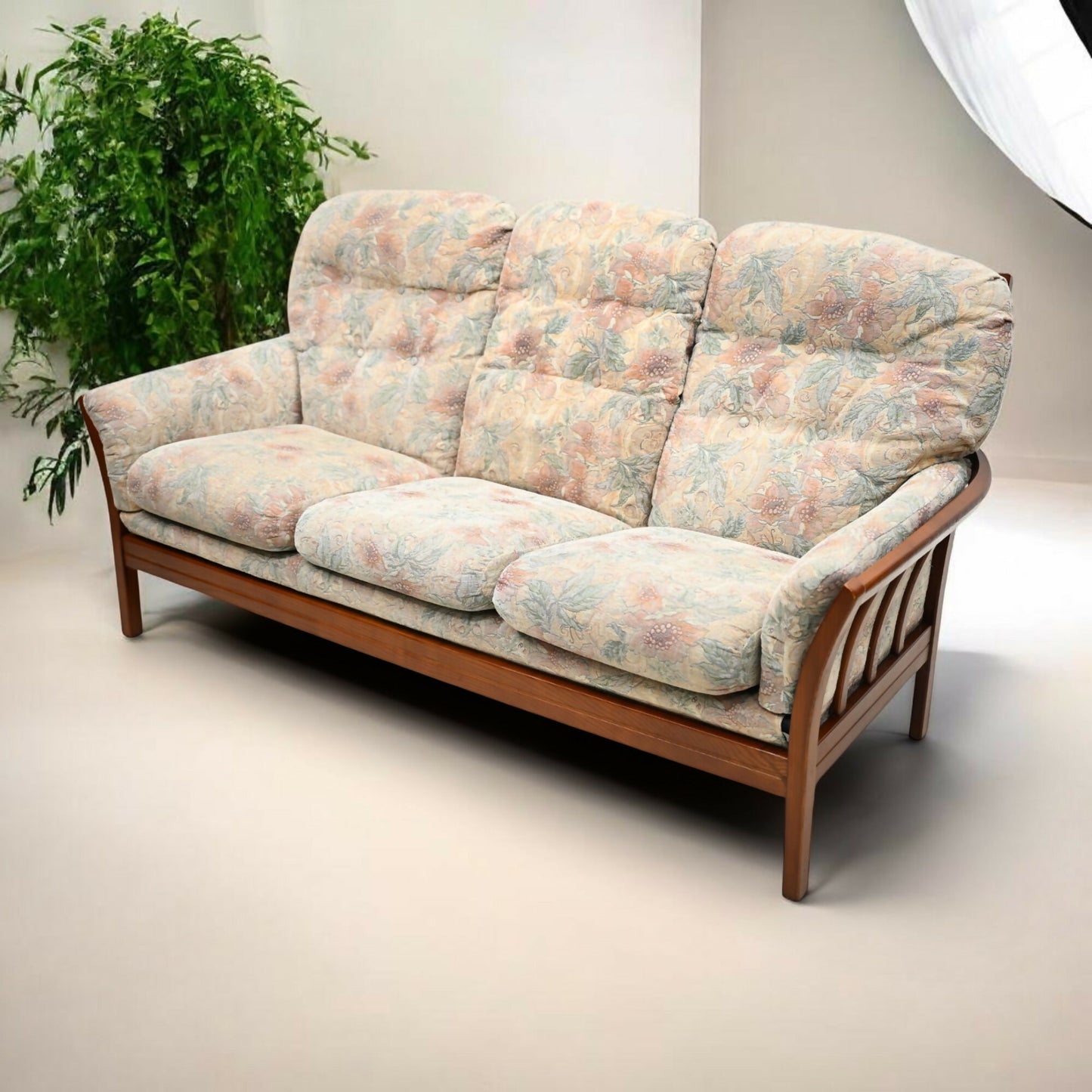 Ercol Style 3str Sofa Settee Removable Covers VGC Vintage FREE UK Delivery*