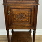 Bedside Table Antique French Style Oak Cabinet Carved Nightstand LOT 6393