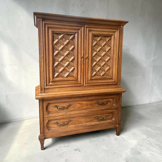 Vintage mid century Maple linen cupboard drawers by Thomasville
