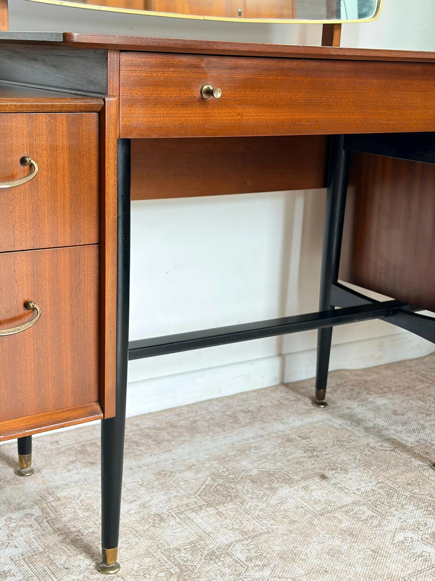 Mid century retro vintage dressing table drawers mirror Nathan