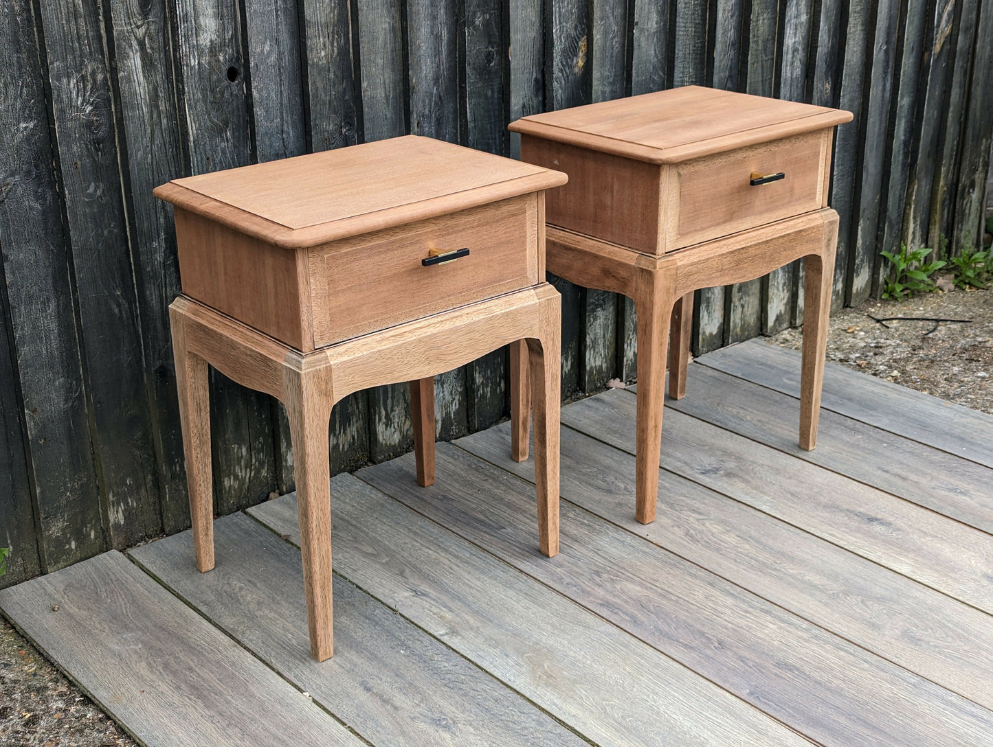 Stag minstrel bedside tables/ Pair vintage retro bedside cabinets/ weathered wood bedside tables/Stag bedroom furniture