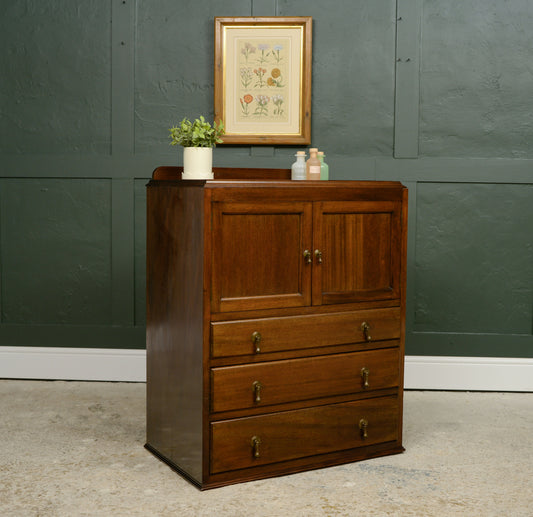 Mahogany Tallboy Cupboard with Drawers - Mid Century