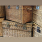 Original large French linen wicker baskets
