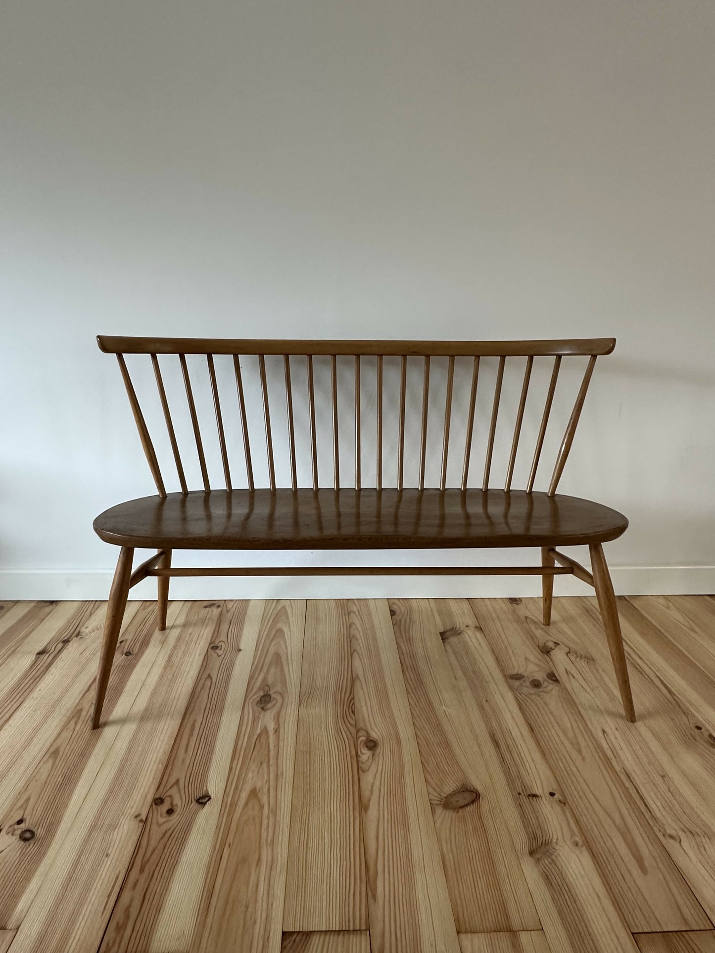 Vintage Ercol Love Seat Model 450 Ercol Natural Finish Elm