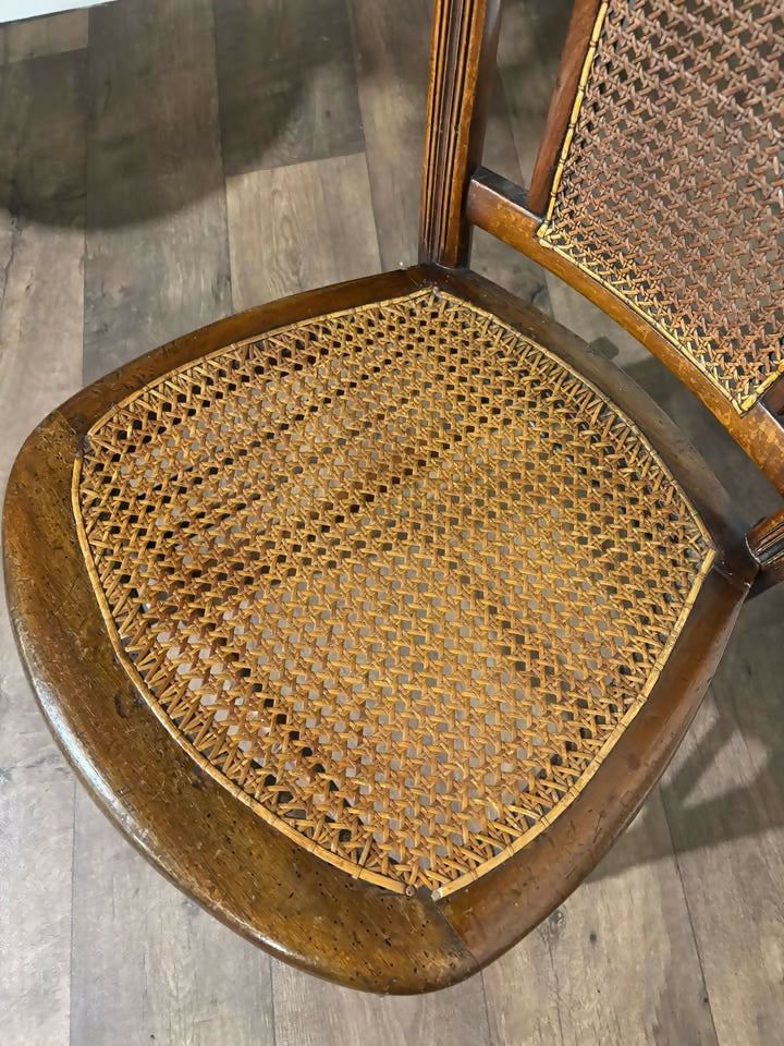 Edwardian Mahogany Rocking Chair with Berge Style Seat & Back Panelbb