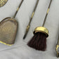 Fireplace Set Vintage French Style Brass 5 Piece Companion Set LOT 6445