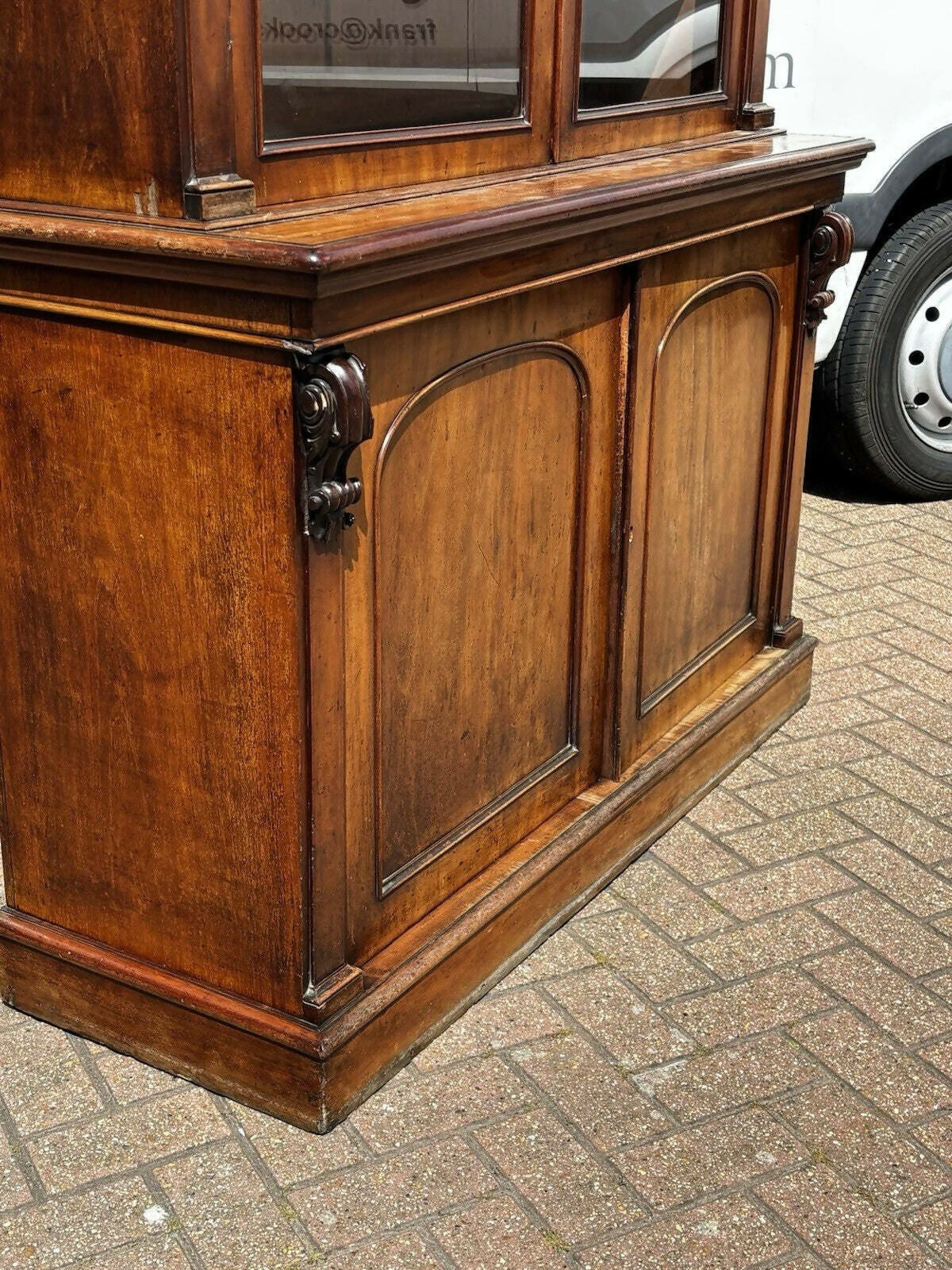 Victorian Vintage Mahogany Bookcase, Adjustable Shelves, Cupboards To Base