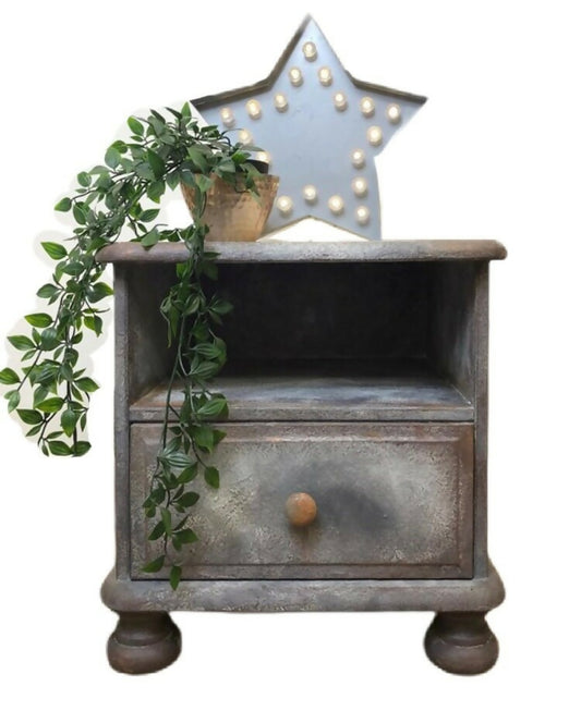 Industrial 'rusty metal' paint effect bedside cabinet by Paint Kitchen