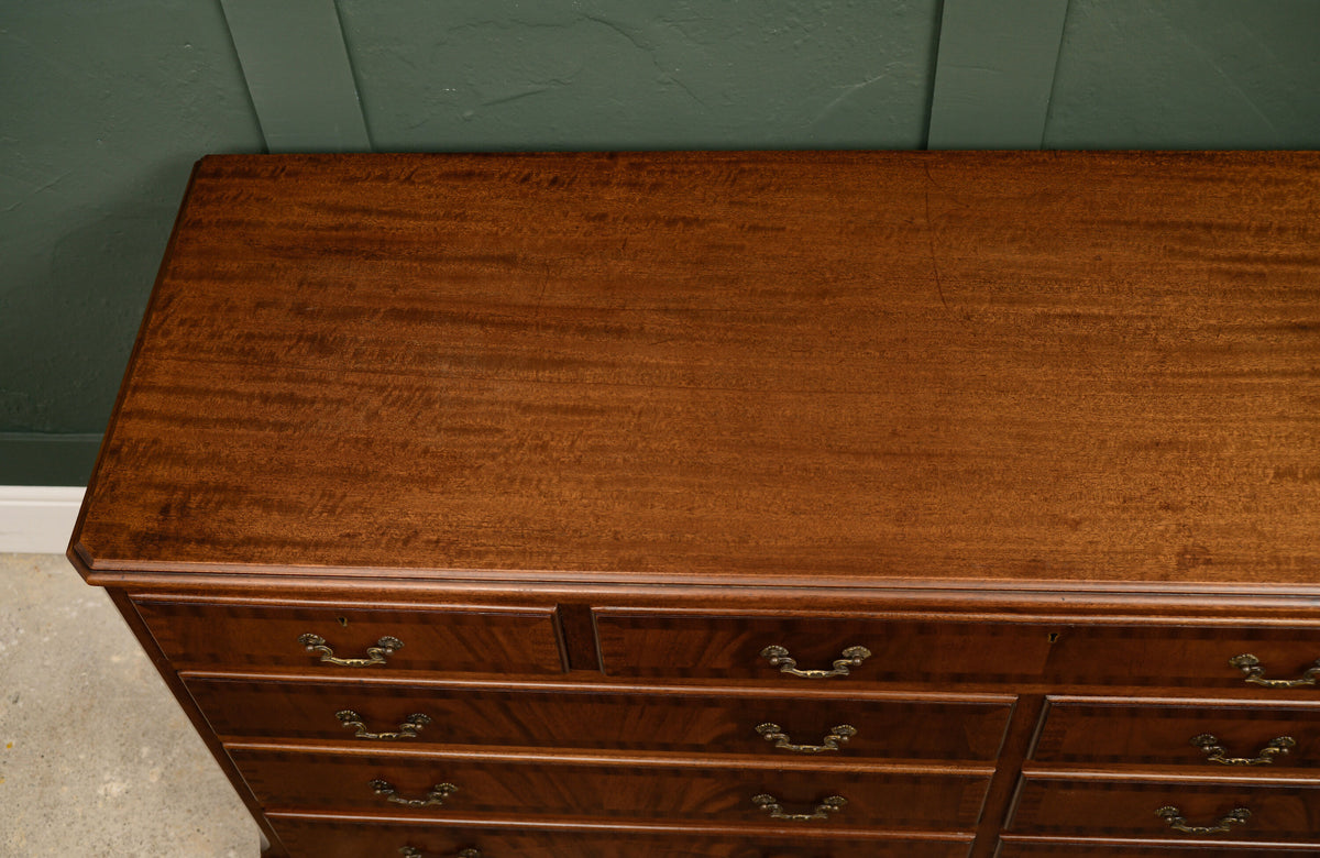 Regency Style Mahogany Sideboard Wide Bank of Drawers