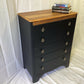 Charming Harris Lebus 5 Drawer Chest With Brass Handles and Carved Detail. £255